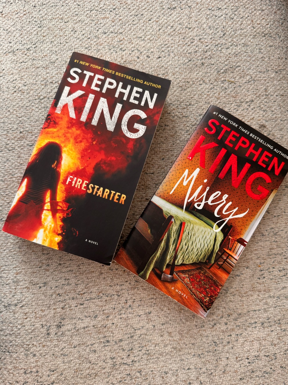 Stephen King Firestarter & Misery Paperback Book Set